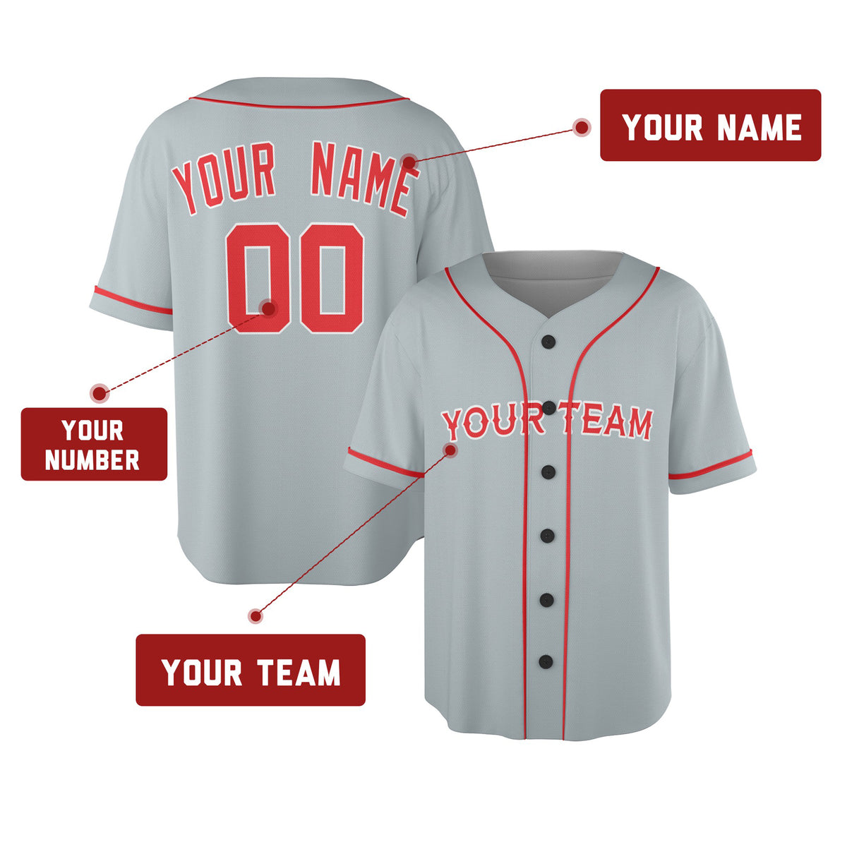 Custom Texas Rangers Baseball Jersey - 1994 Gray Cooperstown Style, Personalized Name & Number-2
