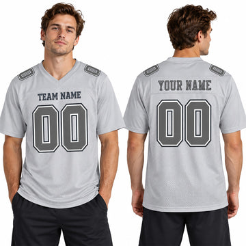 Dallas Custom Football Jersey, Gray Personalized Team Jersey, Custom Name Number Logo, Football Uniform-3