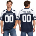 Dallas Custom Football Jersey, Navy White Personalized Name Number Team Logo, Custom Football Uniform-3