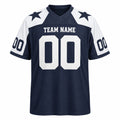 Dallas Custom Football Jersey, Navy White Personalized Name Number Team Logo, Custom Football Uniform-1