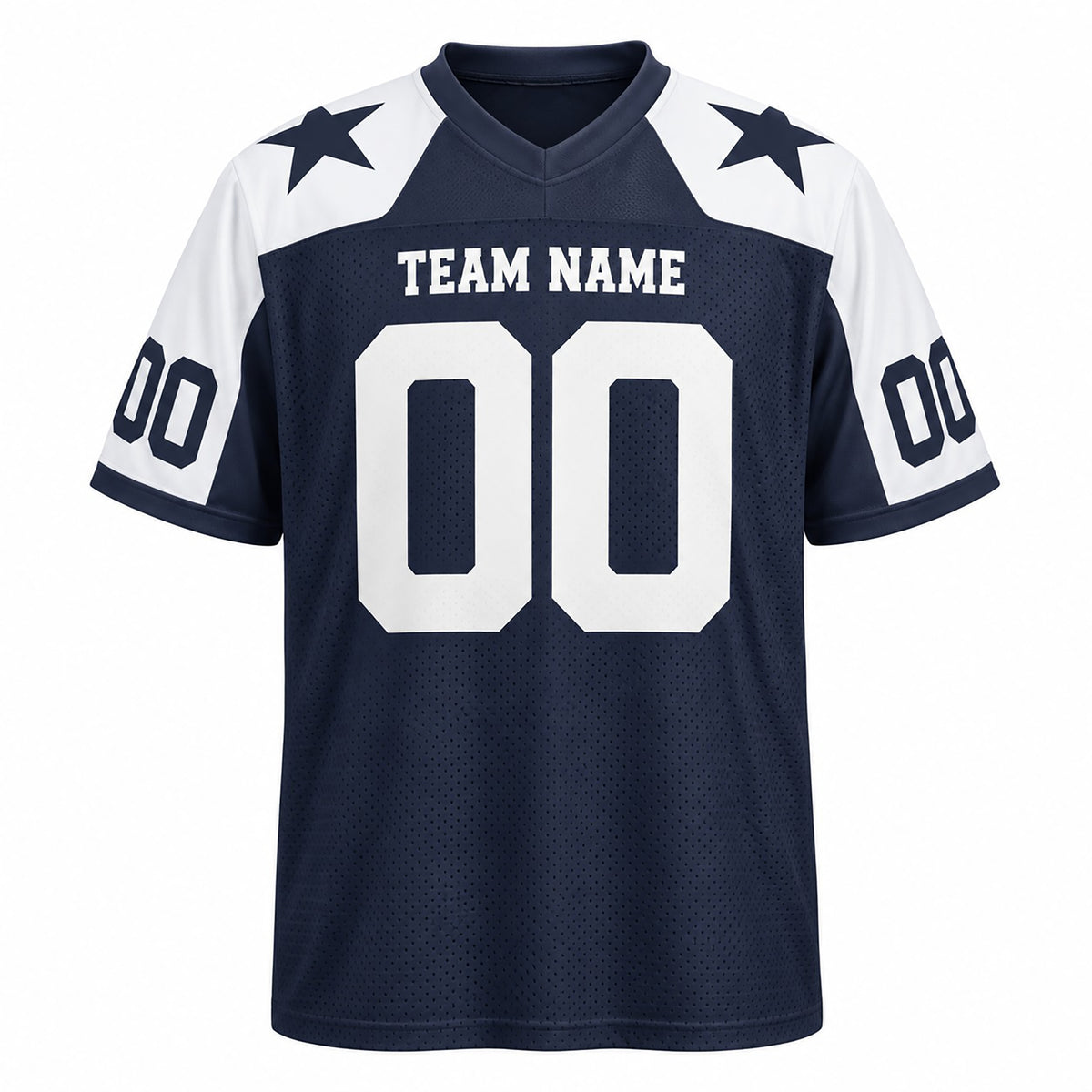 Dallas Custom Football Jersey, Navy White Personalized Name Number Team Logo, Custom Football Uniform-1