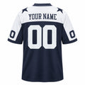 Dallas Custom Football Jersey, Navy White Personalized Name Number Team Logo, Custom Football Uniform-2