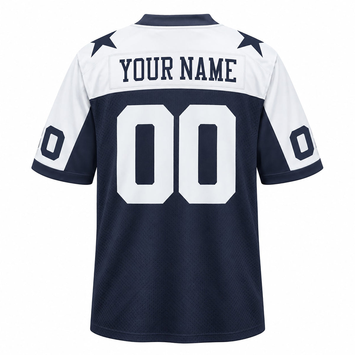 Dallas Custom Football Jersey, Navy White Personalized Name Number Team Logo, Custom Football Uniform-2