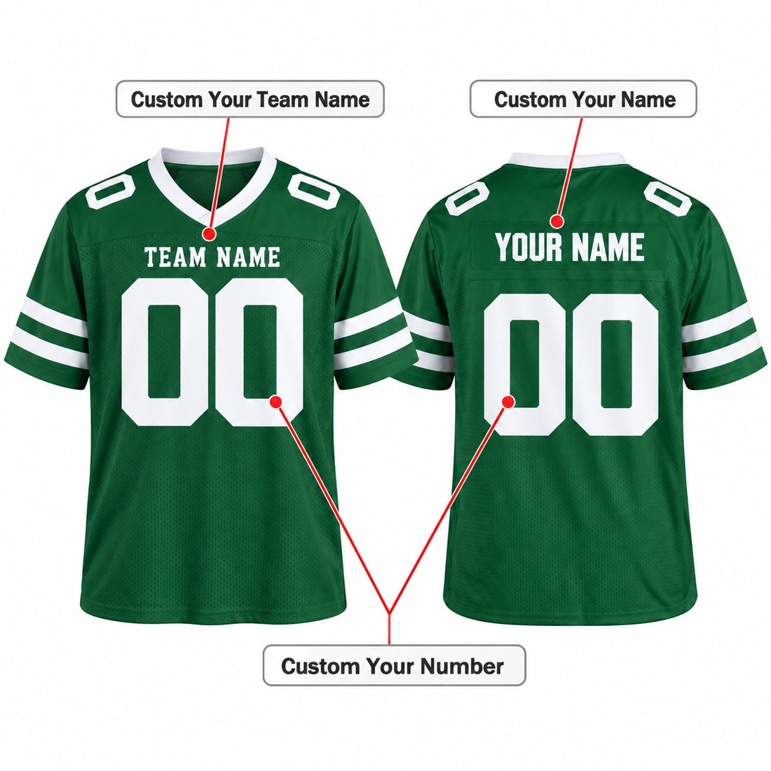 Personalized New York Jets Football Jersey – Legacy Green Game Style, Custom Name Patch, Team Name, Number & Logo-1