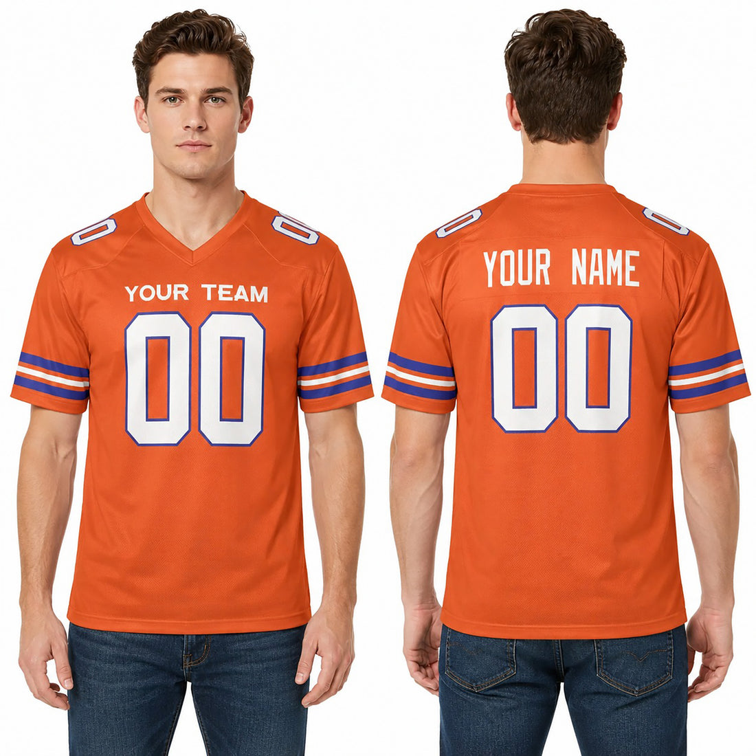 Personalized 1977 Denver Broncos Football Jersey - Orange Retro Style, Custom Name & Number-1