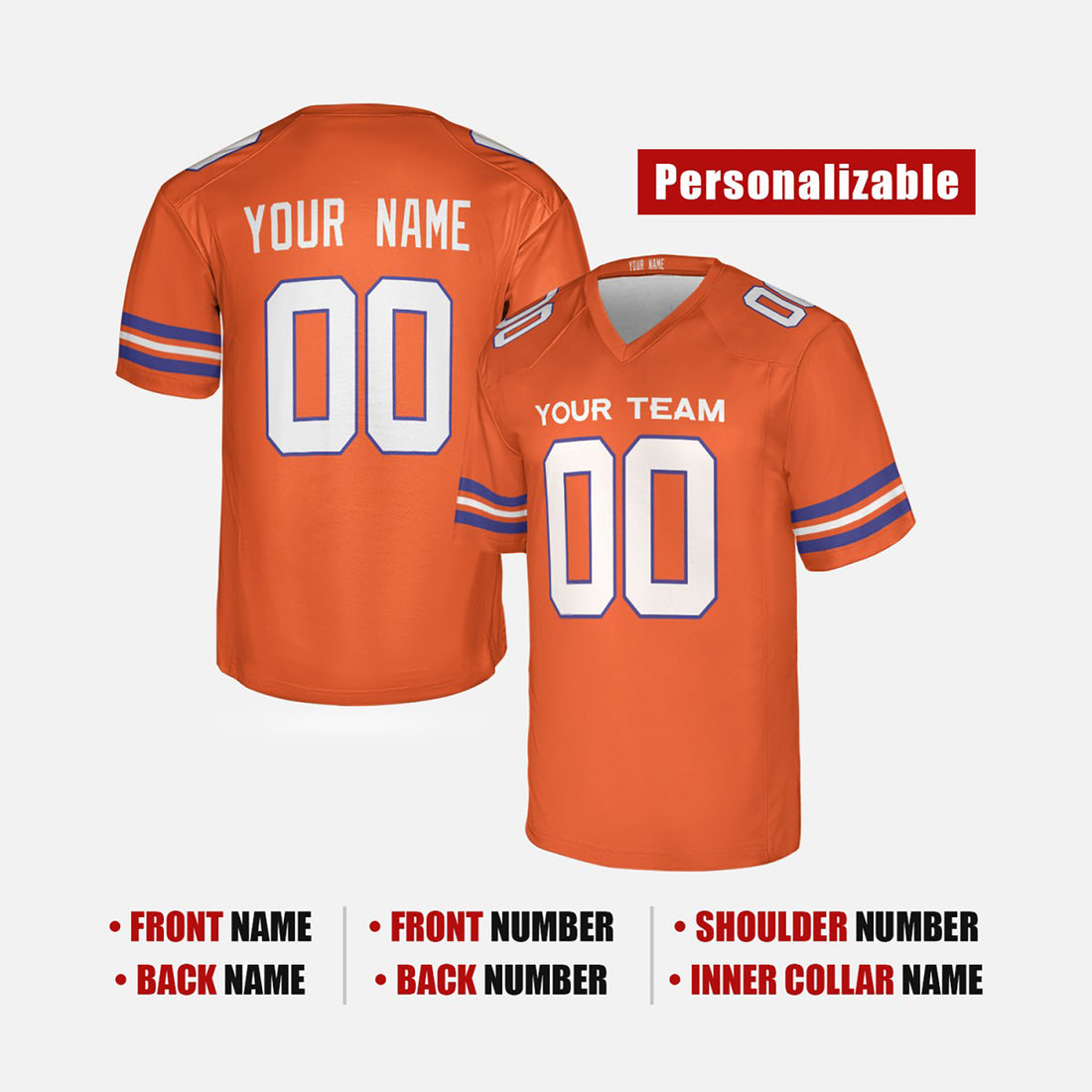 Personalized 1977 Denver Broncos Football Jersey - Orange Retro Style, Custom Name & Number-1
