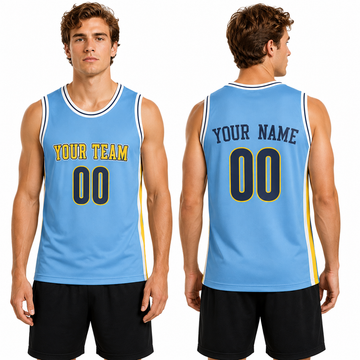Personalized 2016/17 Denver Nuggets Basketball Jersey - Light Blue Hardwood Classics Swingman Style, Custom Name & Number-1