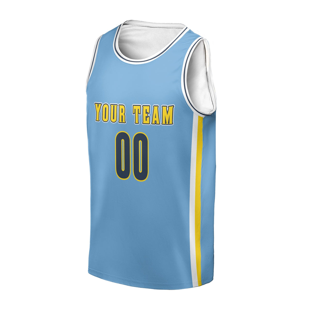 Personalized 2016/17 Denver Nuggets Basketball Jersey - Light Blue Hardwood Classics Swingman Style, Custom Name & Number-3