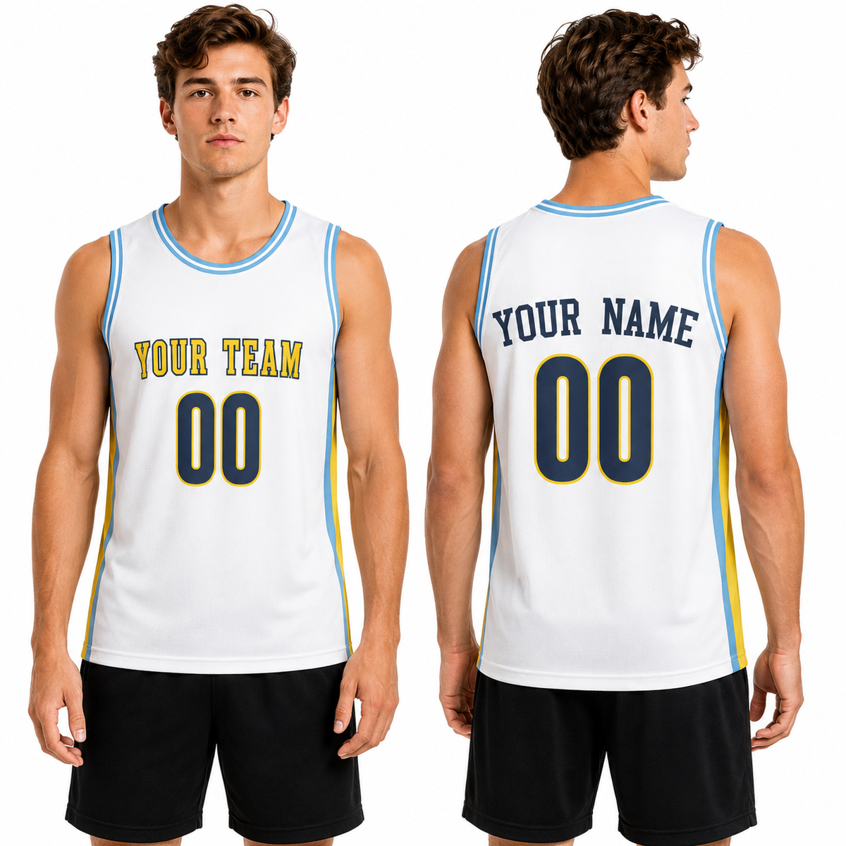 Personalized 2016/17 Denver Nuggets Basketball Jersey - White Throwback Swingman Style, Custom Name & Number-1