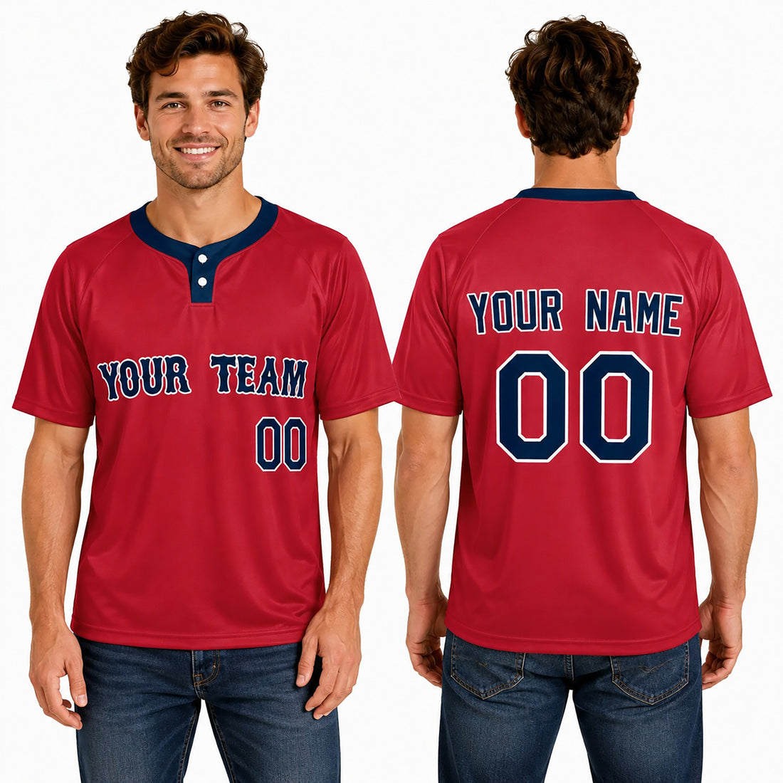 Personalized 2025 Boston Red Sox Two-Button Baseball Jersey - Alternate Style, Custom Name & Number-1