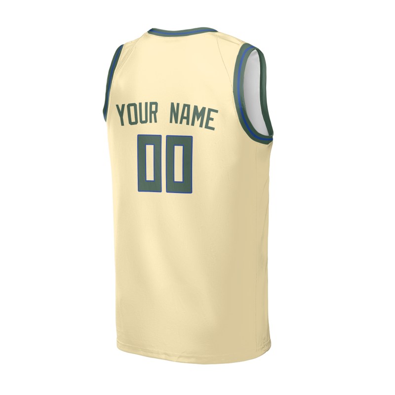 Personalized 2025/26 Milwaukee Bucks Basketball Jersey - Cream Fast Break City Style, Custom Name & Number-4