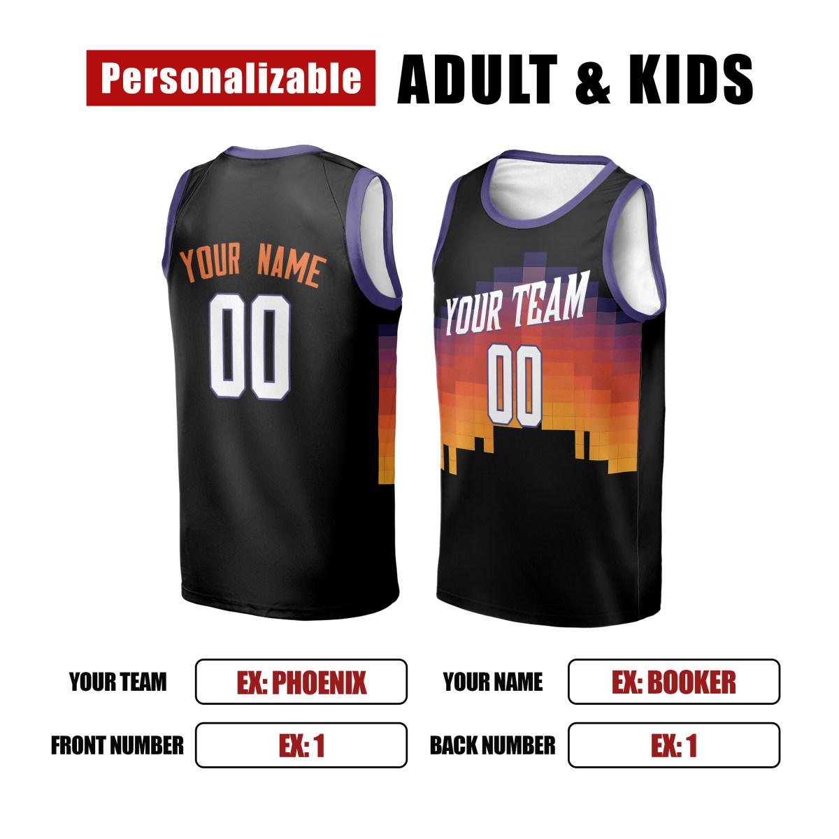 Personalized 2025/26 Phoenix Suns Basketball Jersey - Black Swingman City Style, Custom Name & Number-2