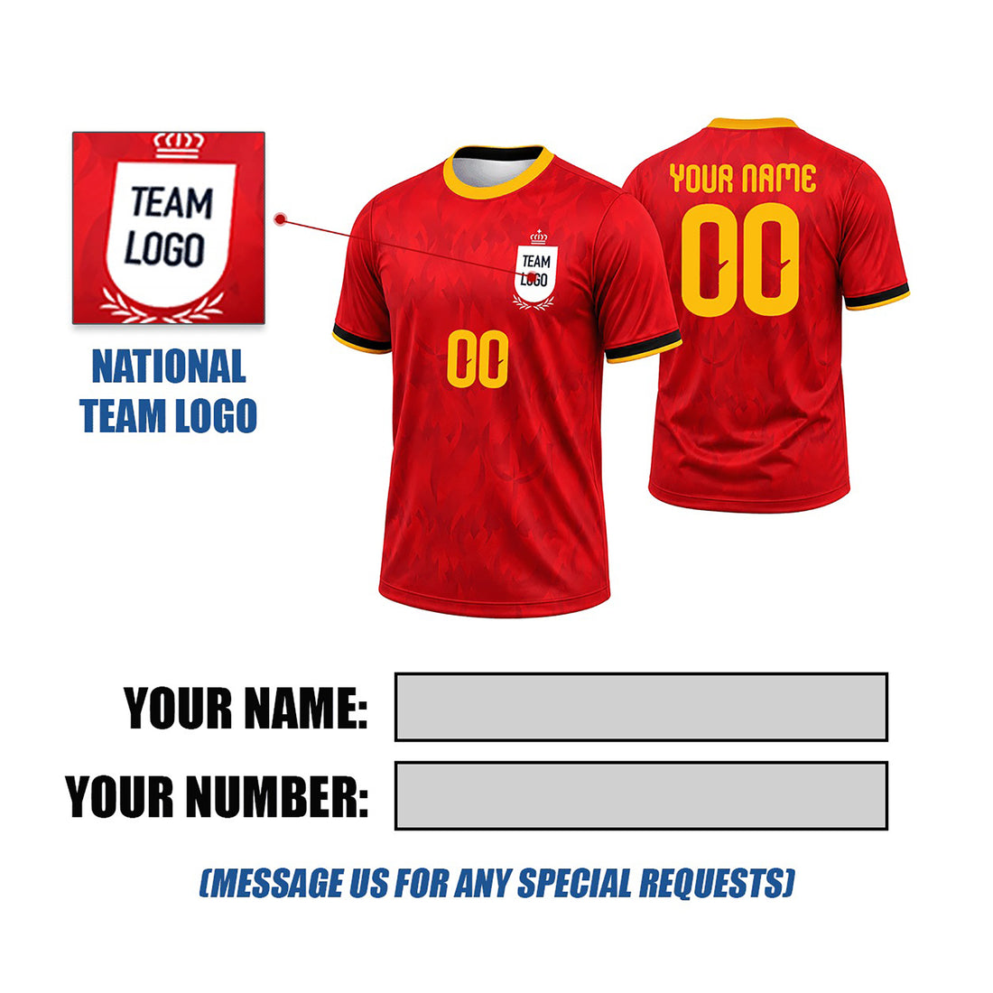 Personalized 2026 Belgium Home Soccer Jersey – Custom Name & Number-1