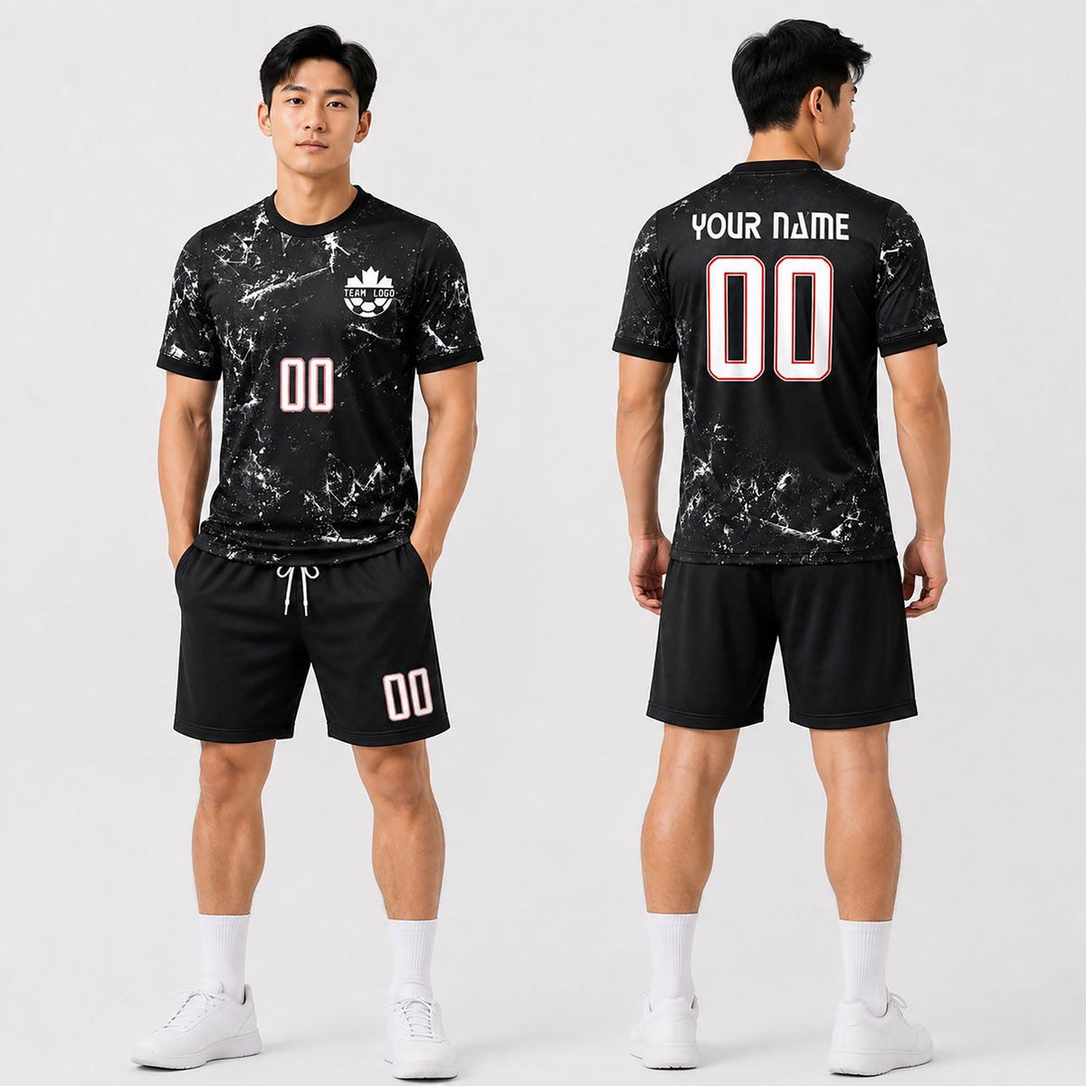 Personalized 2026 Canada Home Grunge Black Soccer Jersey – Custom Name & Number-1