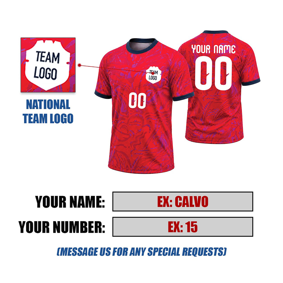 Personalized 2026 Costa Rica Home Soccer Jersey – Custom Name & Number-2