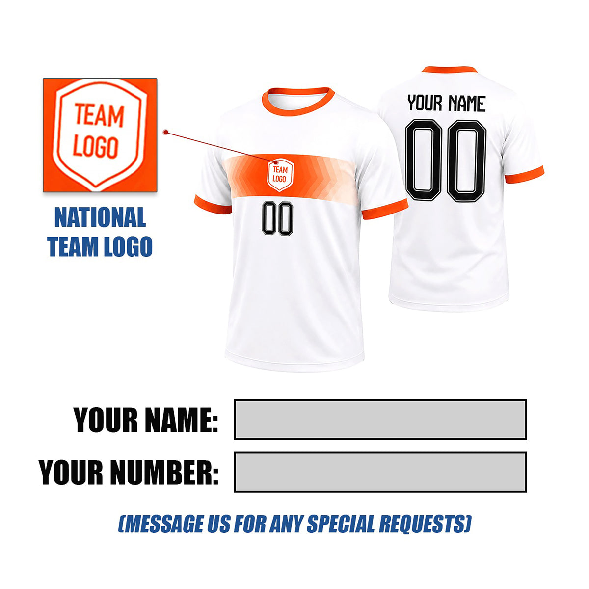 Personalized 2026 Netherlands Away Soccer Jersey – Custom Name & Number-2