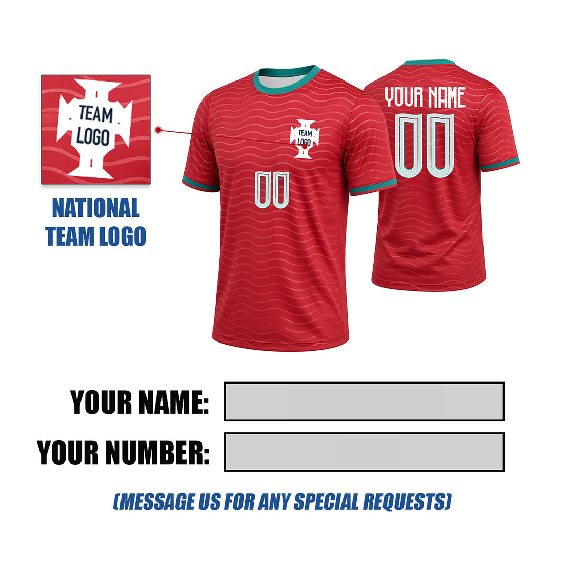 Personalized 2026 Portugal Home Soccer Jersey – Custom Name & Number-1
