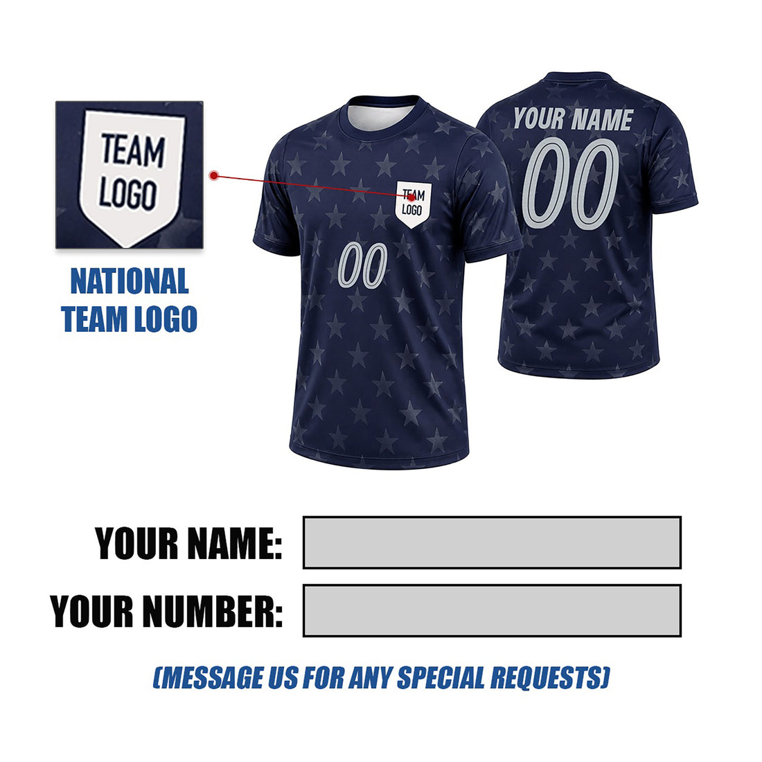 Personalized 2026 USA Away Soccer Jersey – Custom Name & Number-1