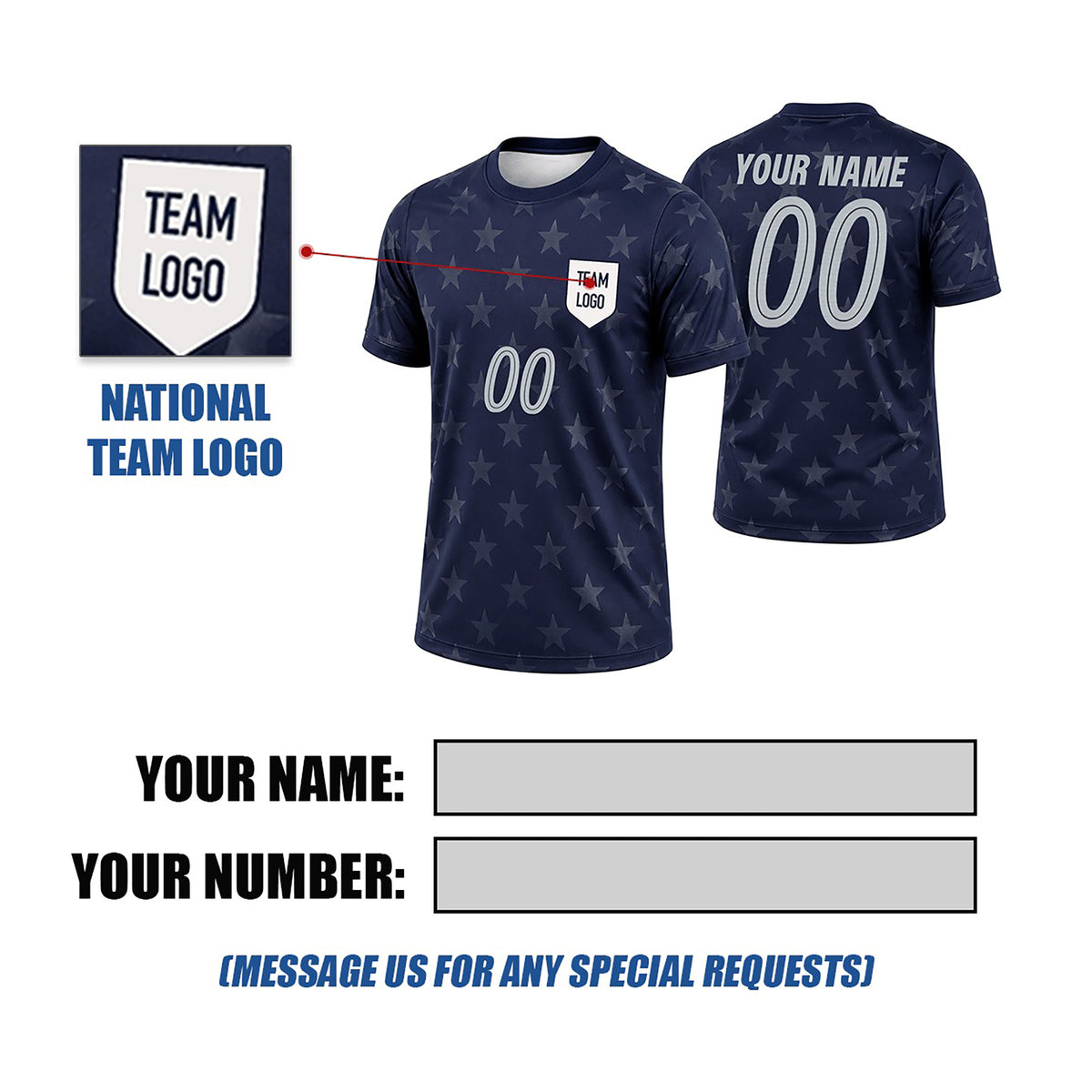 Personalized 2026 USA Away Soccer Jersey – Custom Name & Number-2