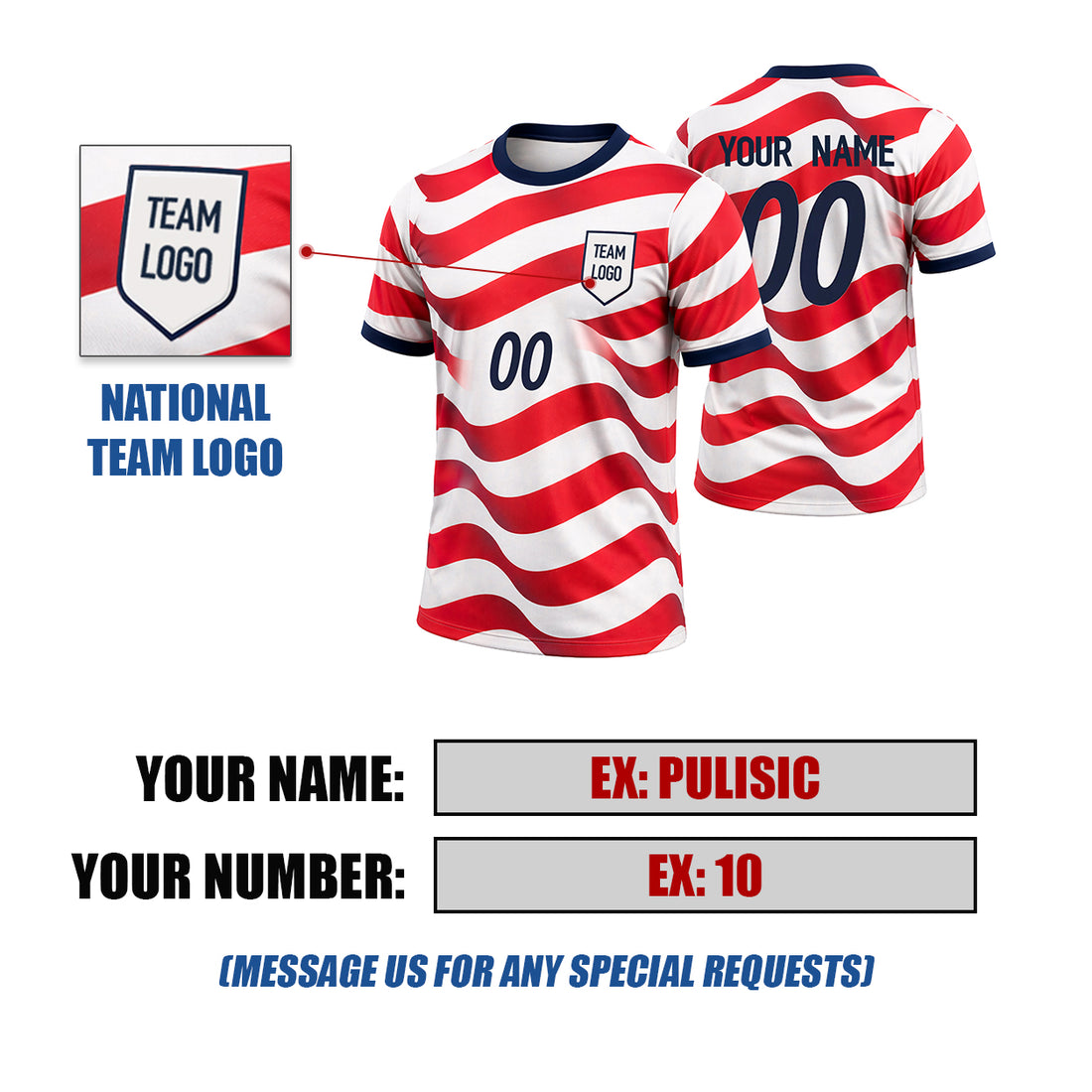 Personalized 2026 USA Home Soccer Jersey – Custom Name & Number-1