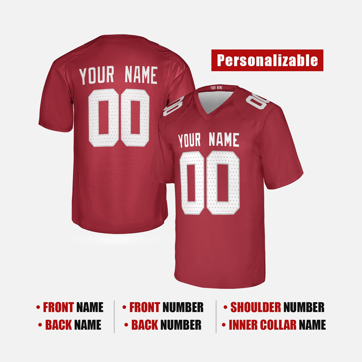 Personalized Arizona Cardinals Football Jersey - Cardinal Fan Style, Custom Name & Number-2