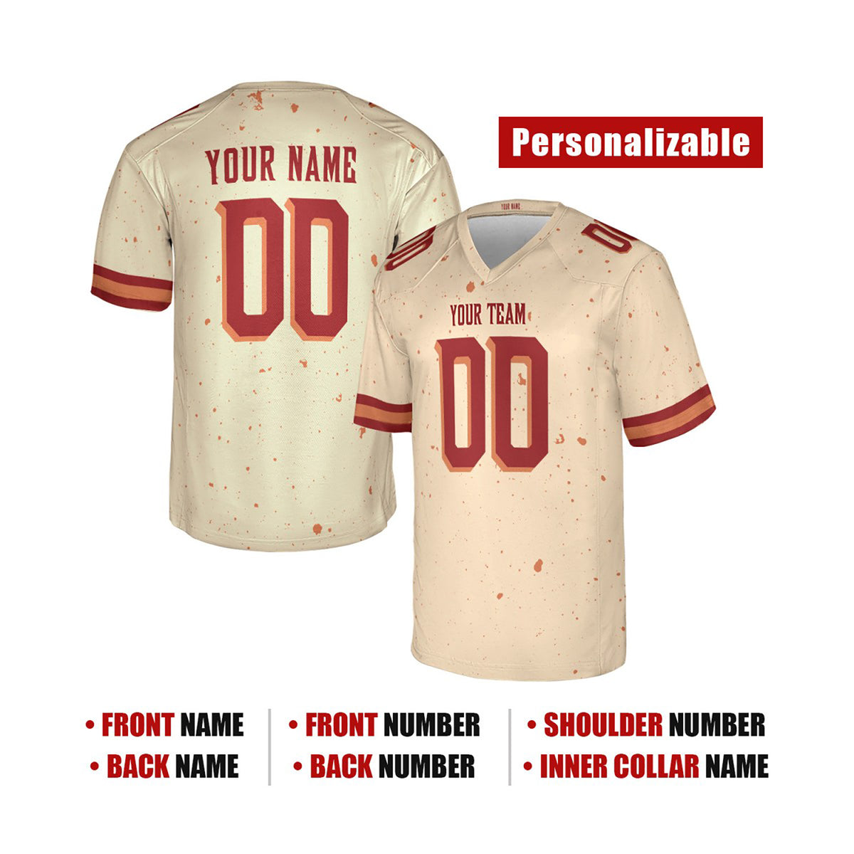 Personalized Arizona Cardinals Football Jersey - Natural Red 2025 Rivalries Style, Custom Name & Number-2