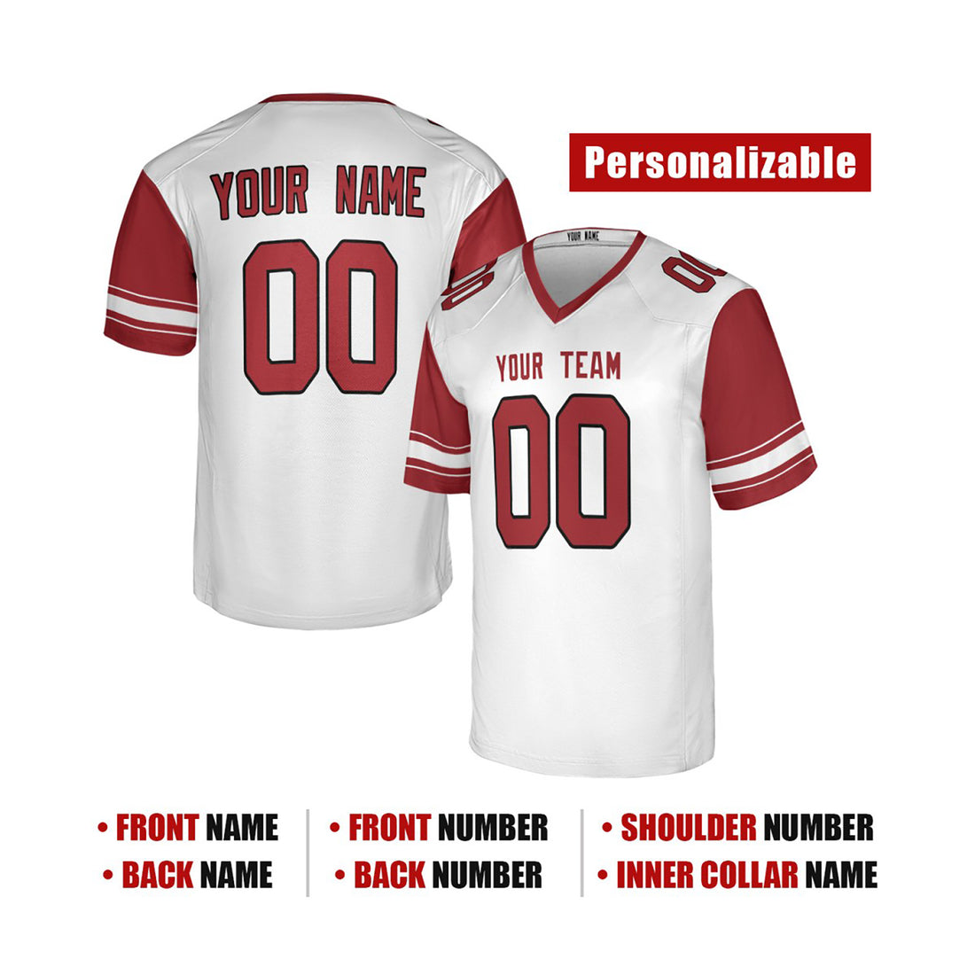 Personalized Arizona Cardinals Football Jersey - White Limited Fan Style, Custom Name & Number-1