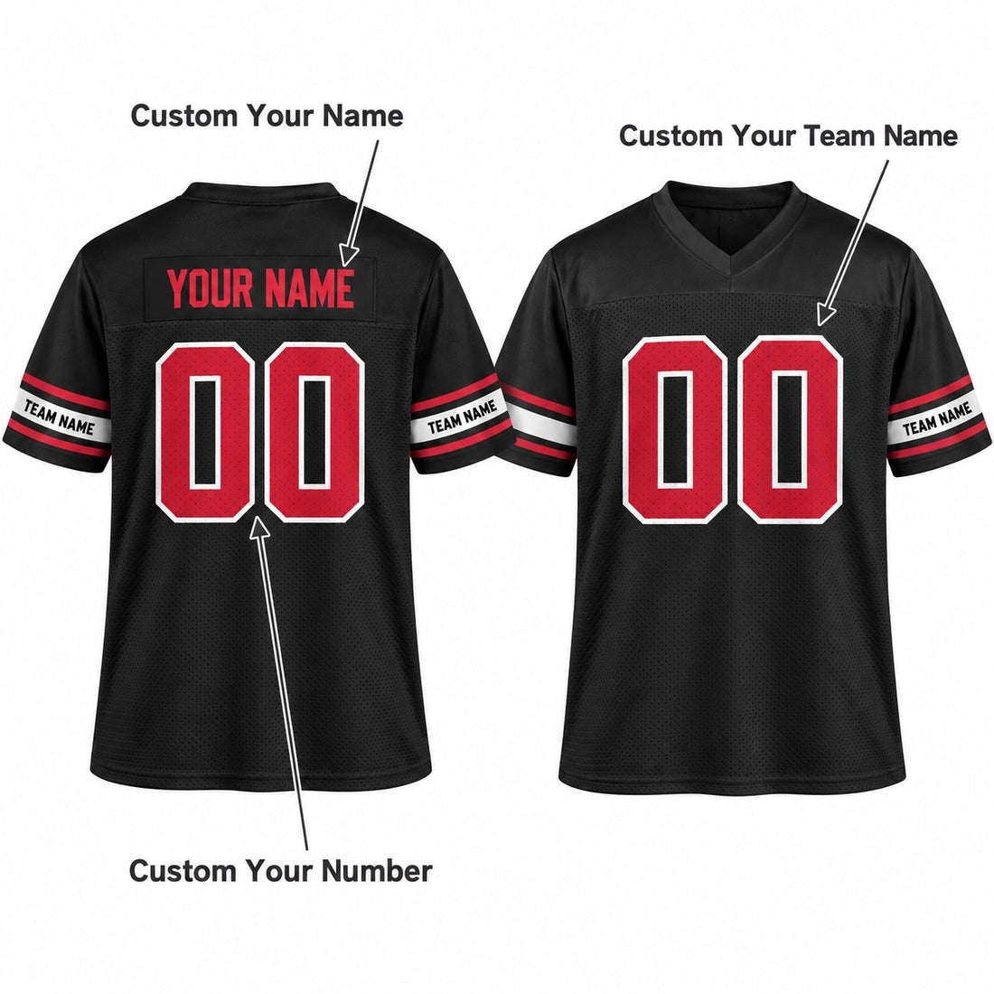 Personalized Arizona Cardinals Football Jersey – Black Alternate Style, Custom Name Patch, Team Name, Number & Logo-1