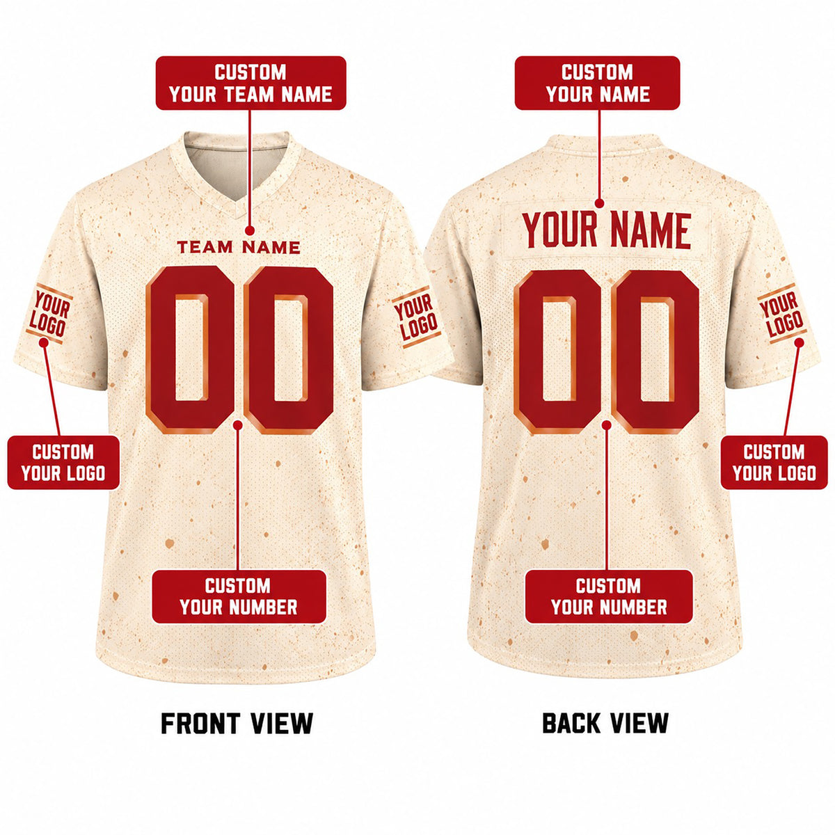 Personalized Arizona Cardinals Football Jersey – Natural Rivalries Style, Custom Name Patch, Team Name, Number & Logo-2