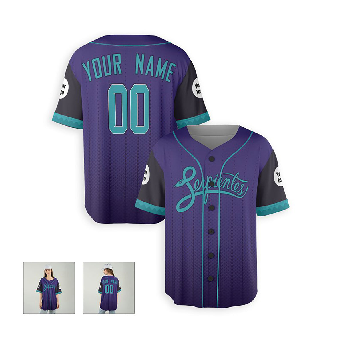 Personalized Arizona Diamondbacks Baseball Jersey - Purple Serpientes City Style, Custom Name & Number-5