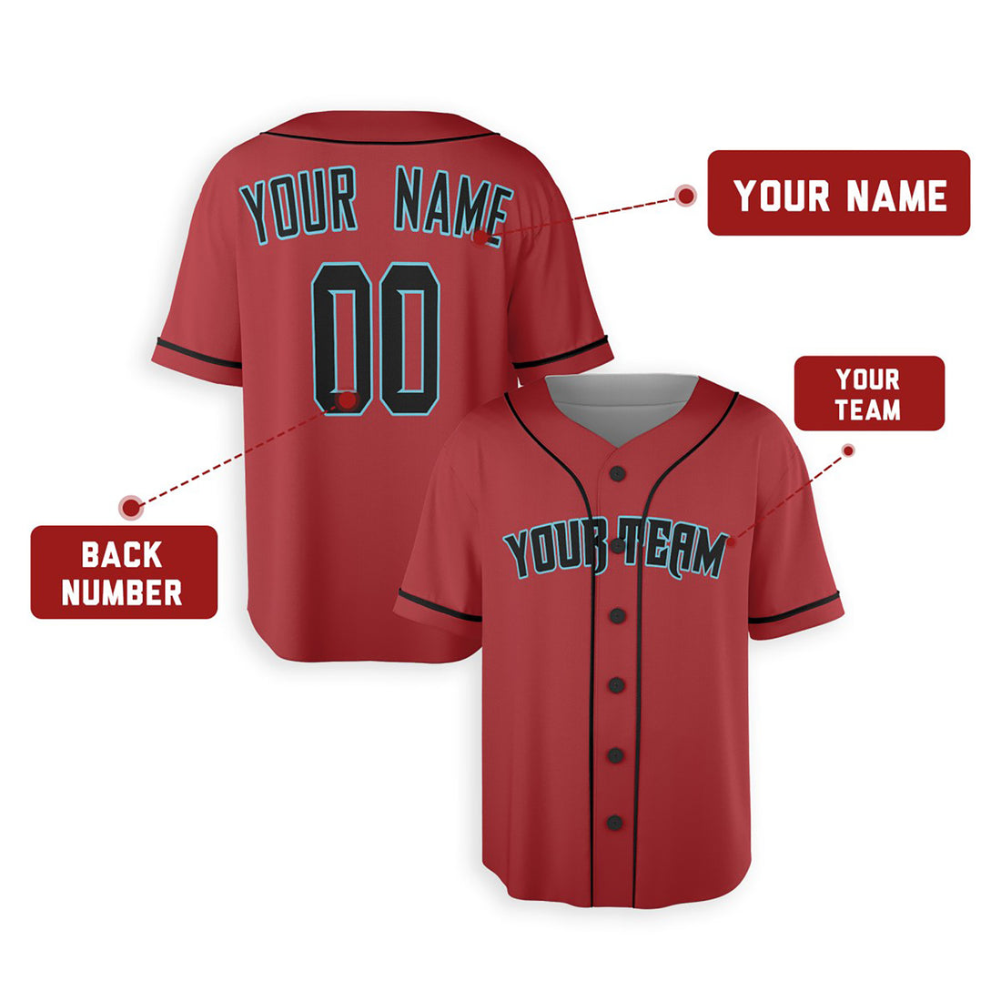 Personalized Arizona Diamondbacks Baseball Jersey - Red Alternate Style, Custom Name & Number-1