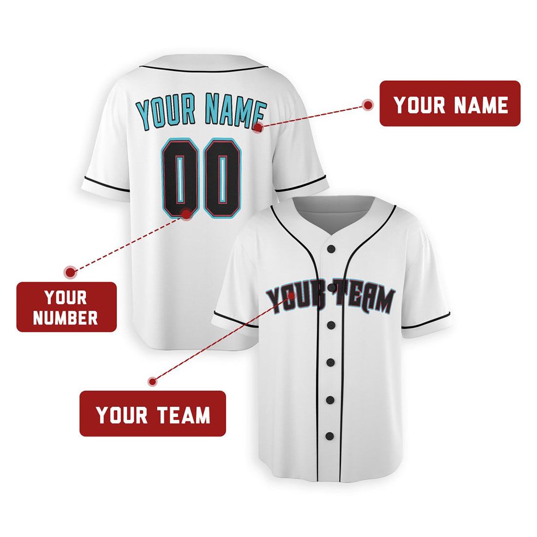 Personalized Arizona Diamondbacks Baseball Jersey - White Heritage Home Style, Custom Name & Number-1