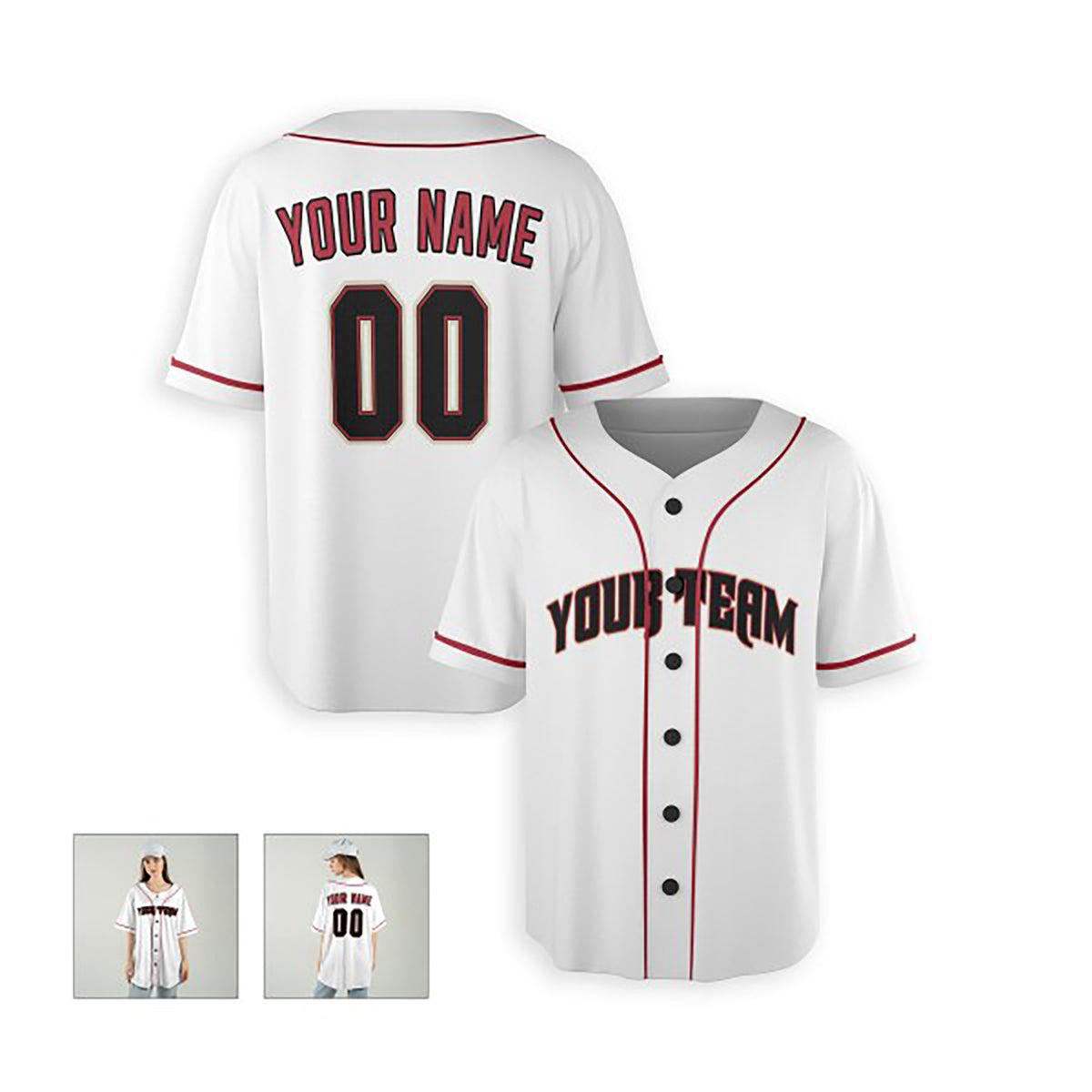 Personalized Arizona Diamondbacks Baseball Jersey - White Home Style 2, Custom Name & Number-5