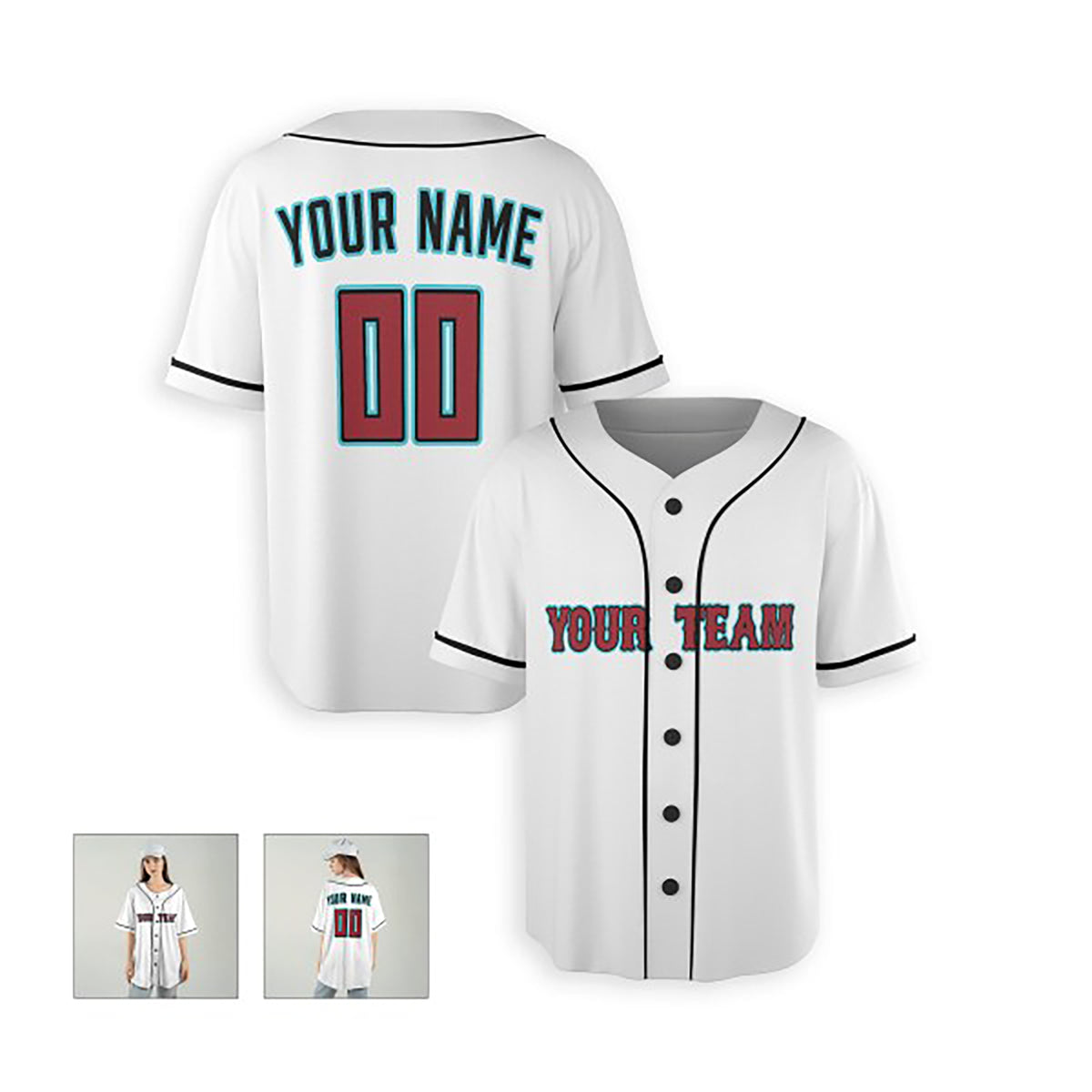 Personalized Arizona Diamondbacks Baseball Jersey - White Home Style, Custom Name & Number-6