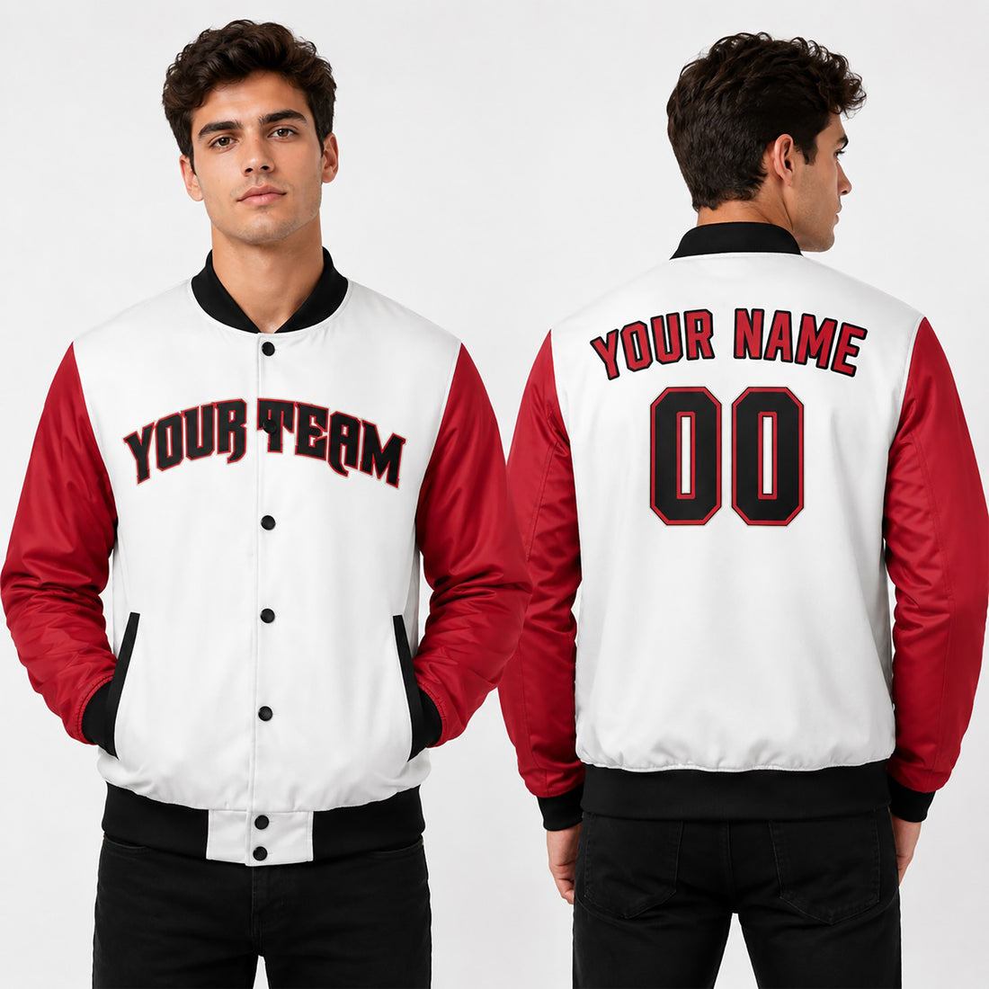 Personalized Arizona Diamondbacks Varsity Jacket – White Red Home Style, Custom Name & Number-1