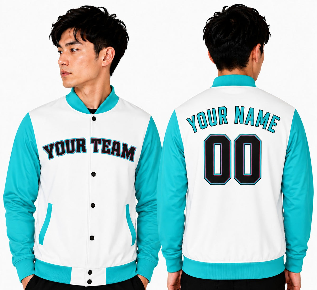 Personalized Arizona Diamondbacks Varsity Jacket – White Teal Heritage Home Style, Custom Name & Number-1