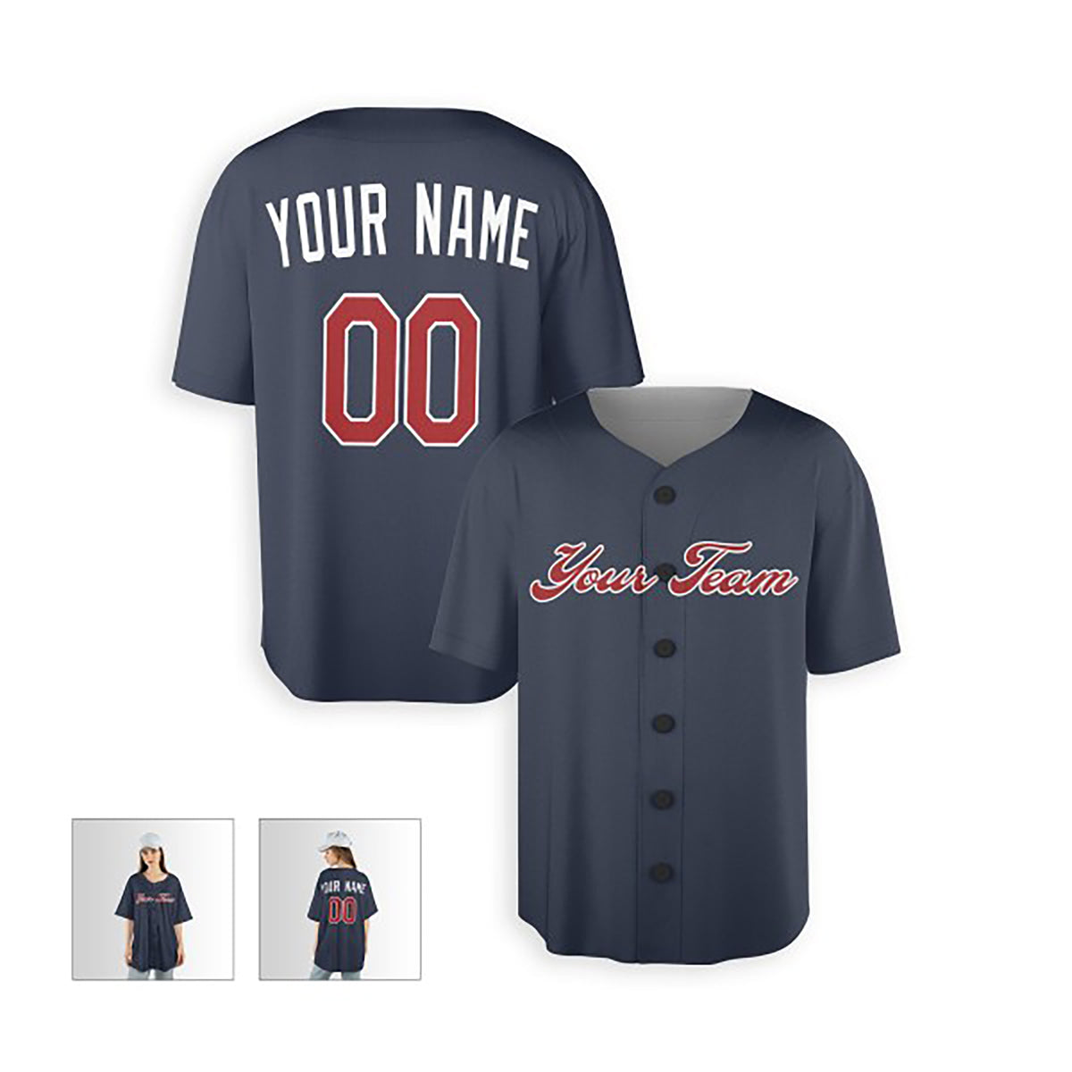 Personalized Atlanta Braves Baseball Jersey - Navy Alternate Style, Custom Name & Number-4