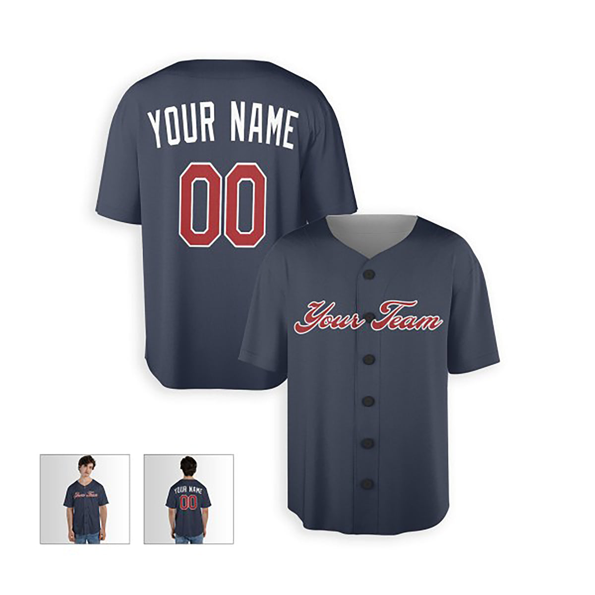 Personalized Atlanta Braves Baseball Jersey - Navy Alternate Style, Custom Name & Number-6