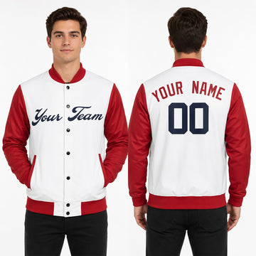 Personalized Atlanta Braves Varsity Jacket – White Red Alternate Style, Custom Name & Number-1