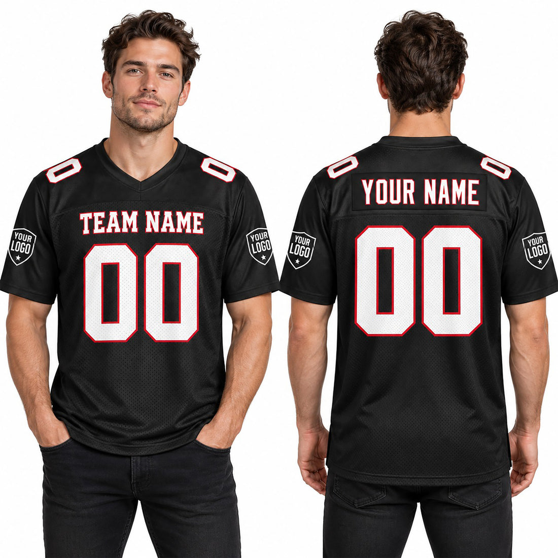 Personalized Atlanta Falcons 1992 Football Jersey – Black Retired Player Style, Custom Name Patch, Team Name, Number & Logo-1