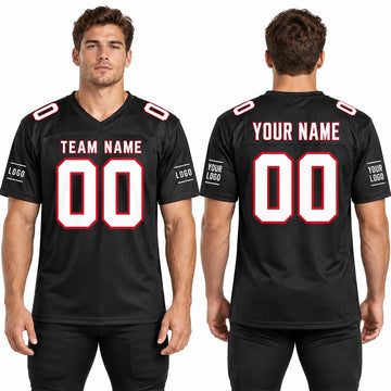 Personalized Atlanta Falcons Football Jersey – Black Throwback Style, Custom Name Patch, Team Name, Number & Logo-1