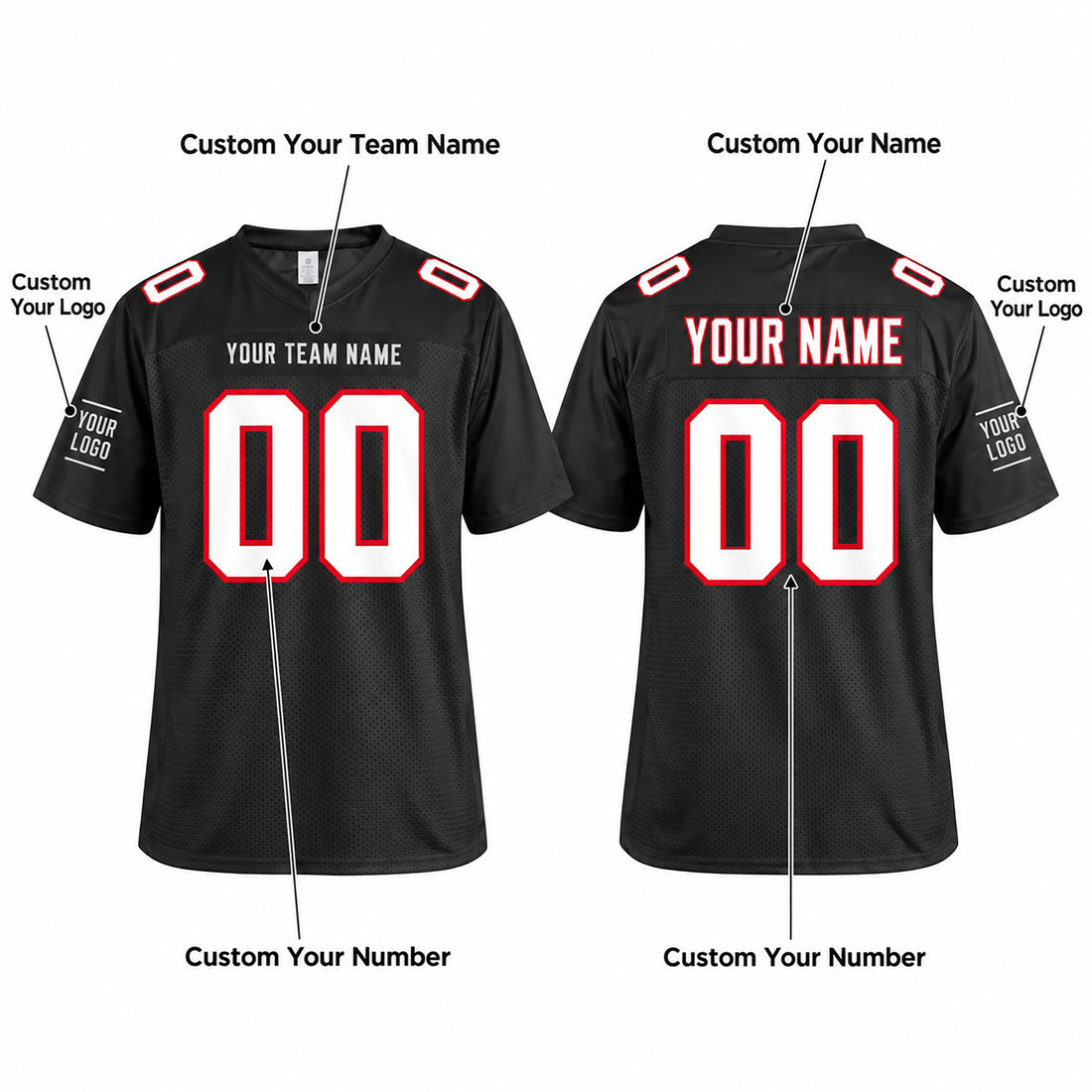 Personalized Atlanta Falcons Football Jersey – Black Throwback Style, Custom Name Patch, Team Name, Number & Logo-1