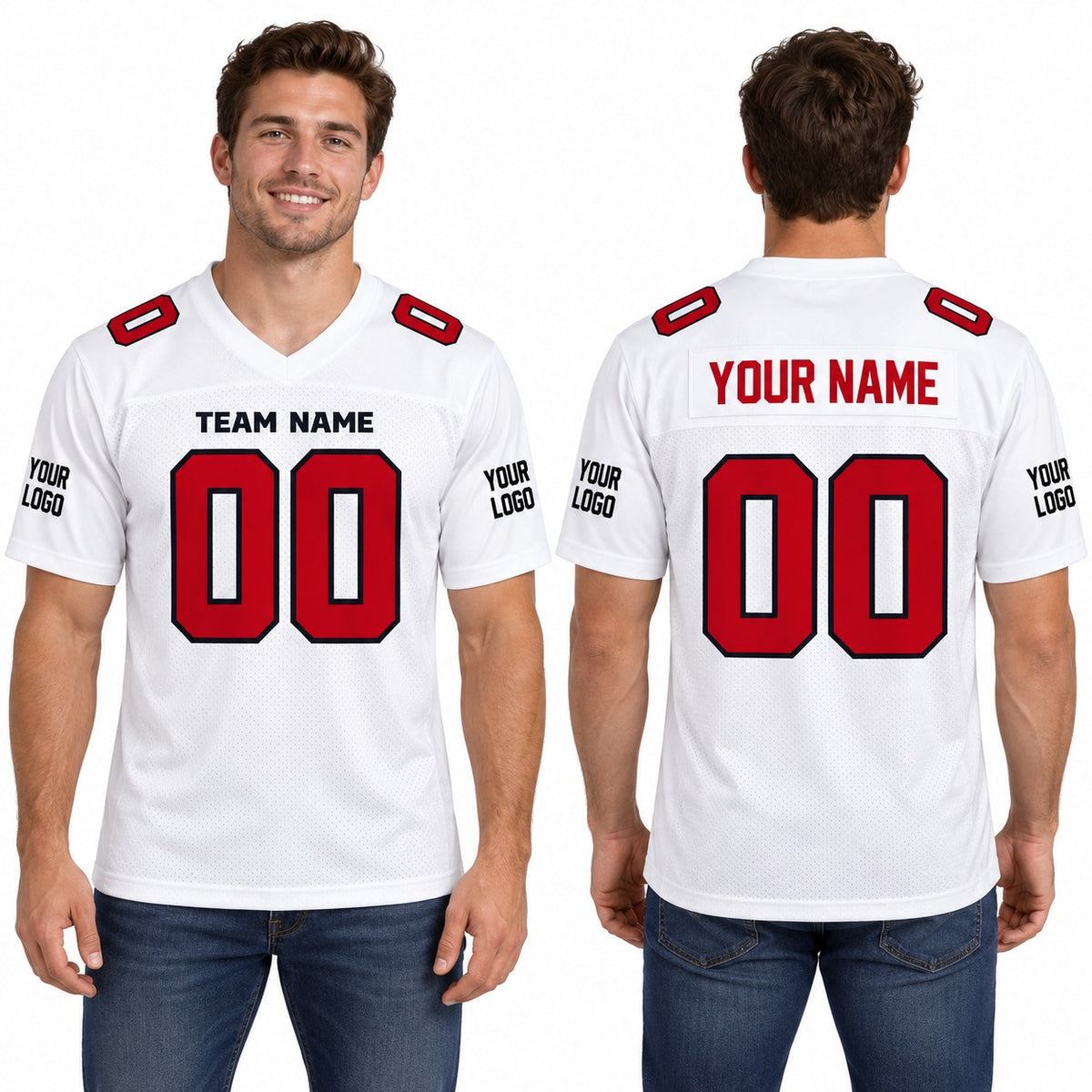 Personalized Atlanta Falcons Football Jersey – White Game Style, Custom Name Patch, Team Name, Number & Logo-1