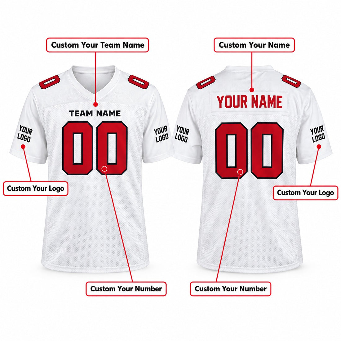 Personalized Atlanta Falcons Football Jersey – White Game Style, Custom Name Patch, Team Name, Number & Logo-1
