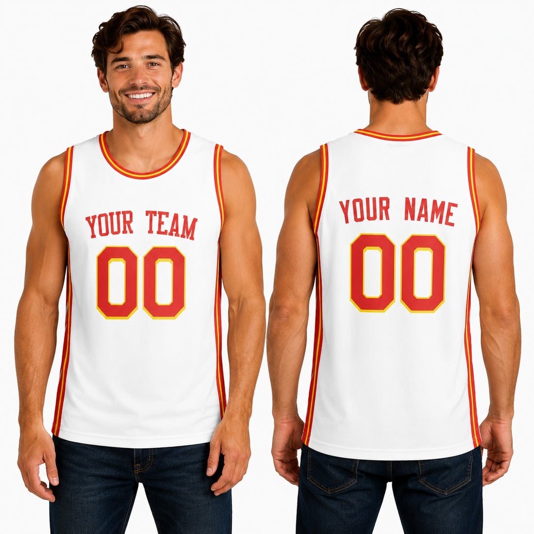 Personalized Atlanta Hawks Basketball Jersey - White Fast Break Association Style, Custom Name & Number-1