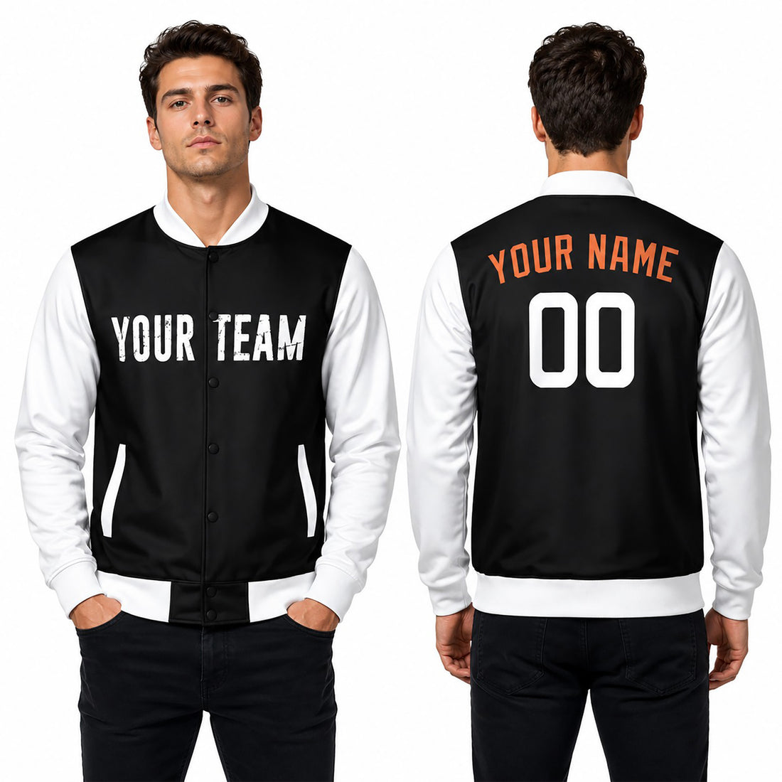 Personalized Baltimore Orioles Varsity Jacket – Black White City Style, Custom Name & Number-1