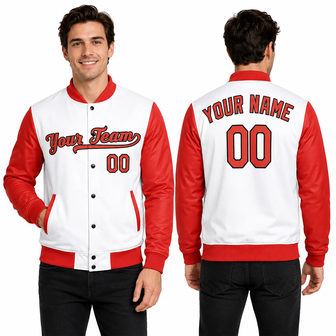 Personalized Baltimore Orioles Varsity Jacket – White Red Home Style, Custom Name & Number-1