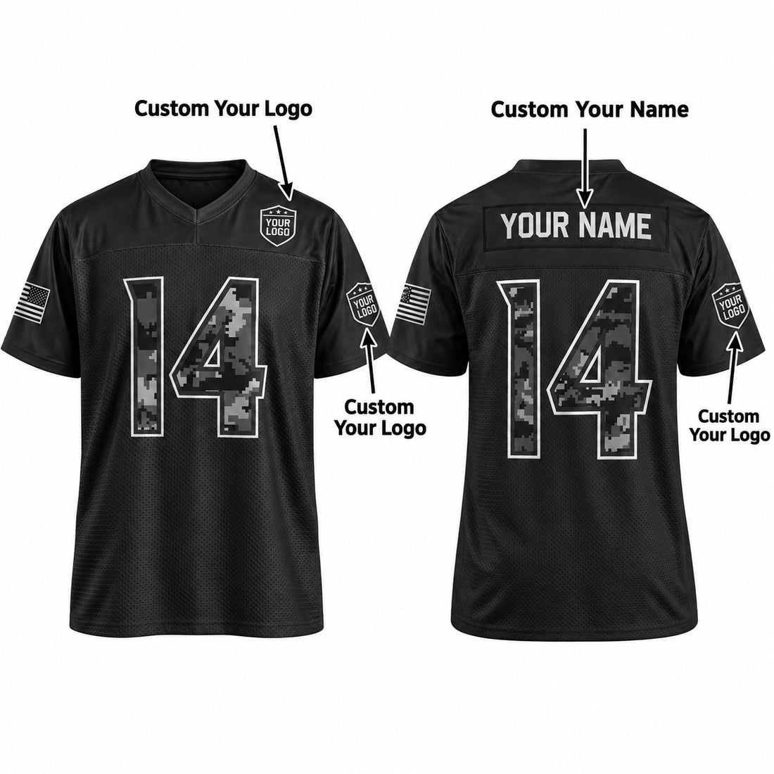 Personalized Baltimore Ravens 2026 Salute to Service Football Jersey – Black, Custom Name Patch, Team Name, Number & Logo-1