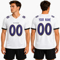 Personalized Baltimore Ravens Football Jersey – White Fuse Style, Custom Name & Number-1