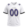 Personalized Baltimore Ravens Football Jersey – White Fuse Style, Custom Name & Number-4